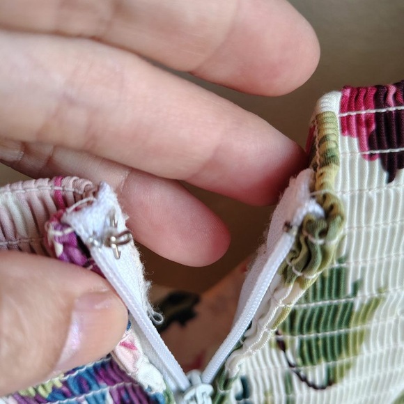 Vtg Moda Int’l Floral Midi Dress Women 10 Corset Ruched Off The Shoulder Prom - Picture 7 of 16